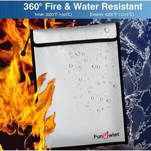 Fireproof Document Bags 3 Pack Waterproof Fire Resistant Protection